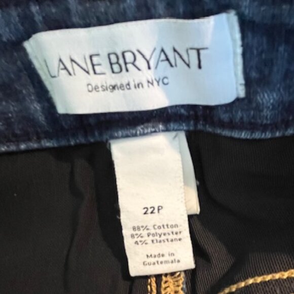 Lane Bryant Dark Wash Distressed Super Stretch Skinny Jeans- Size 22P - Picture 9 of 10